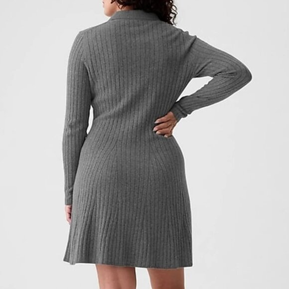 GAP CashSoft Charcoal Grey Polo Mini Sweater Dress/NWT/XL - Picture 6 of 13